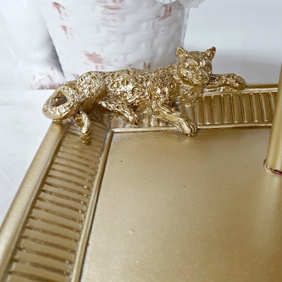 NEW! EXQUISITE LEOPARD Adjustable VANITY MIRROR - Picture 2 of 6